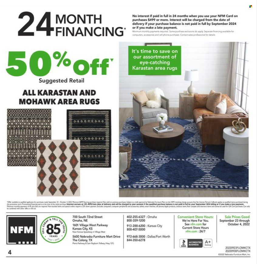 Nebraska Furniture Mart (IA, KS, NE, TX) Weekly Ad Flyer Specials September 23 to October 4, 2022