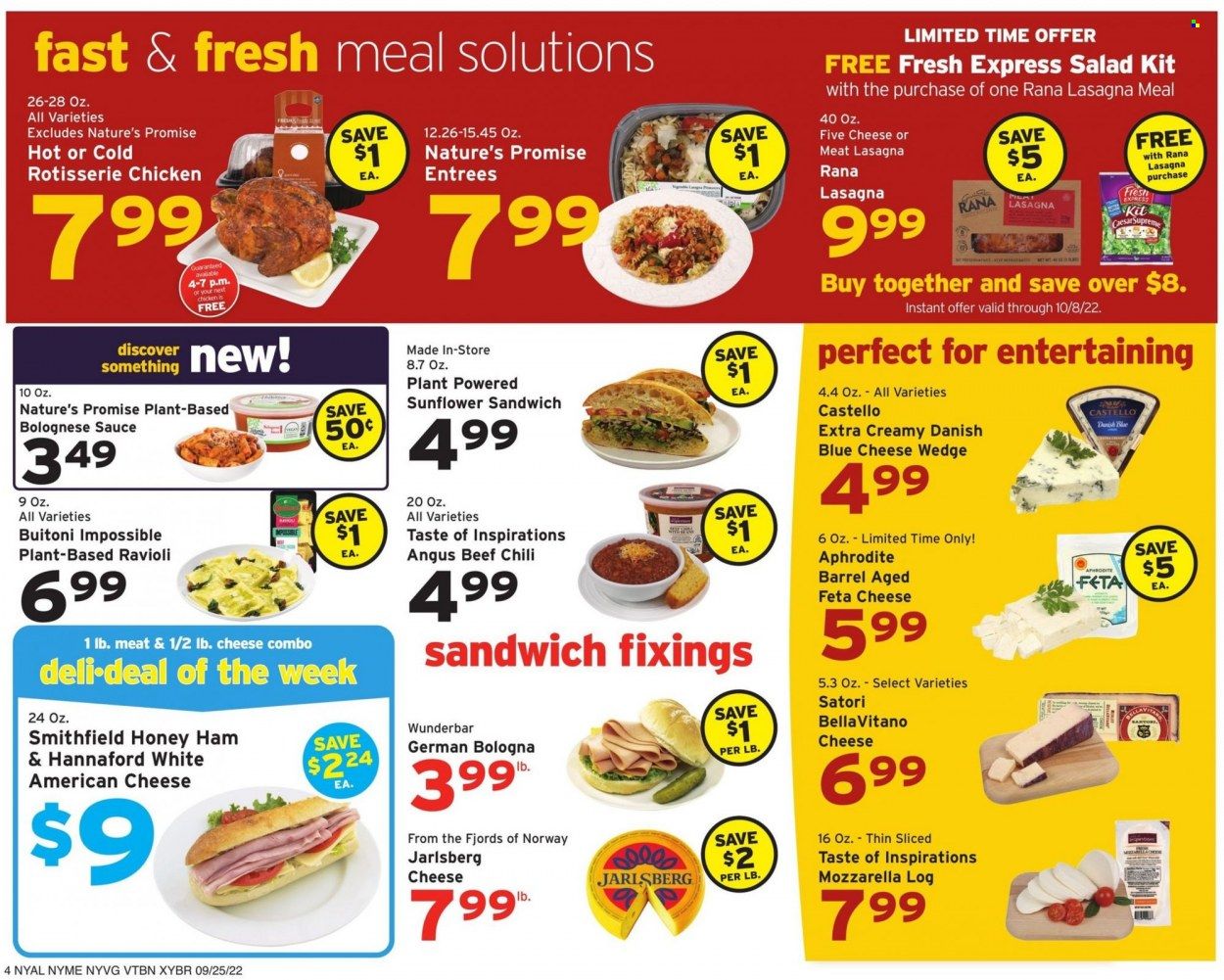 Hannaford (NY) Weekly Ad Flyer Specials September 25 to October 1, 2022