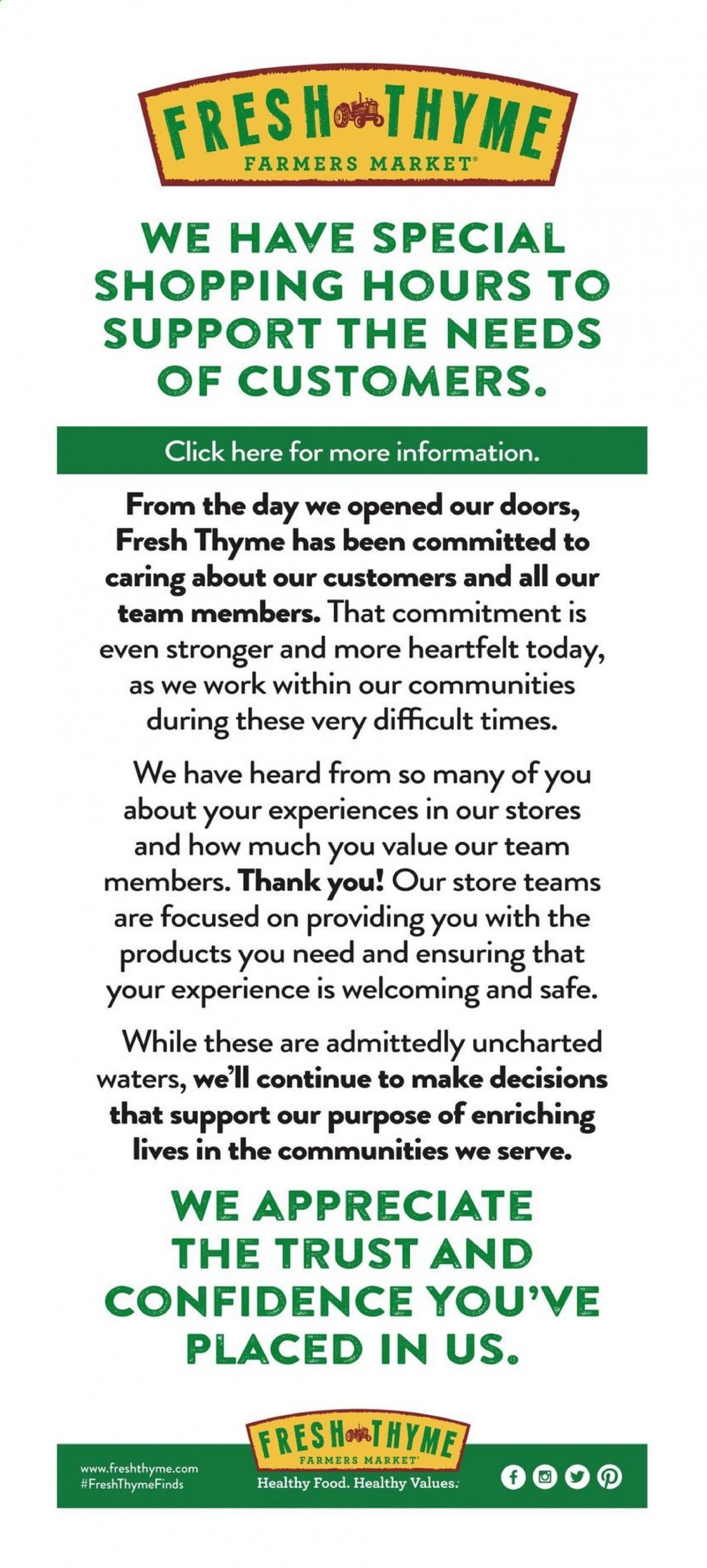 Fresh Thyme Weekly Ad & Flyer April 15 to 21
