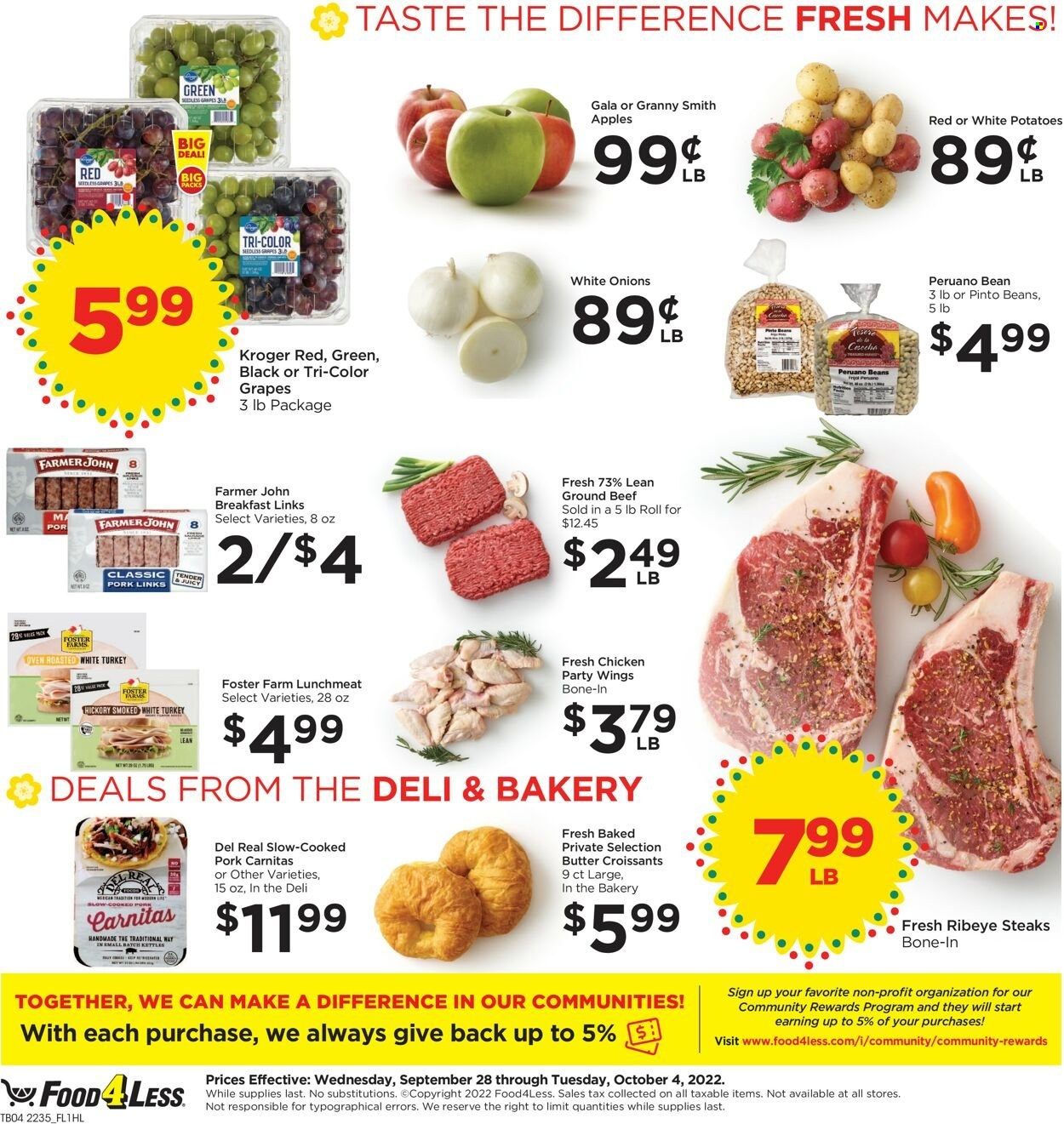 Food 4 Less Weekly Ad Flyer Specials September 28 to October 4, 2022