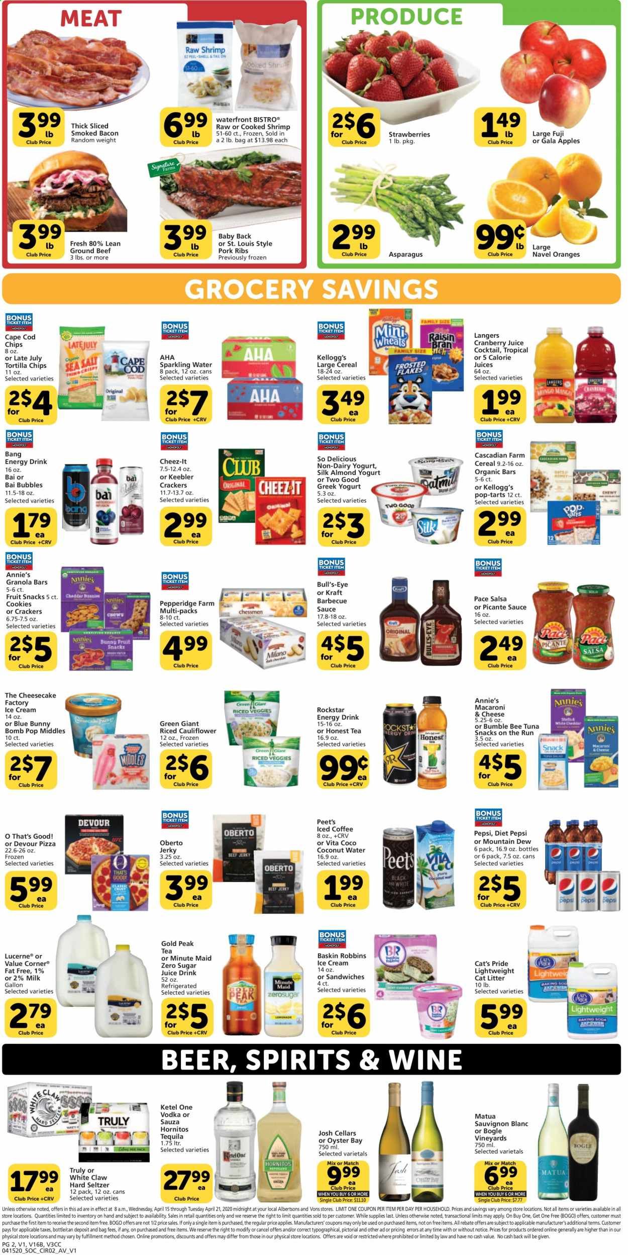 Vons Weekly Ad & Flyer April 15 to 21