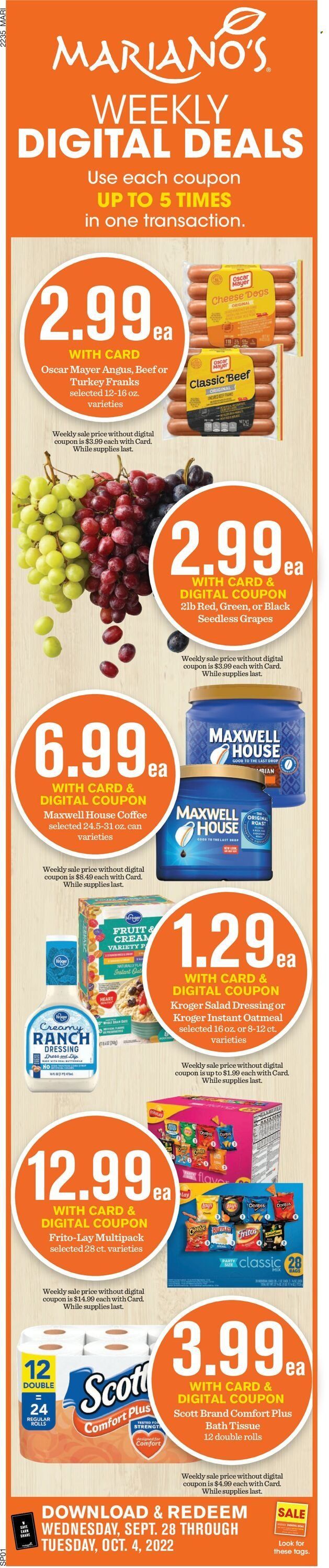 Mariano’s (IL) Weekly Ad Flyer Specials September 28 to October 4, 2022