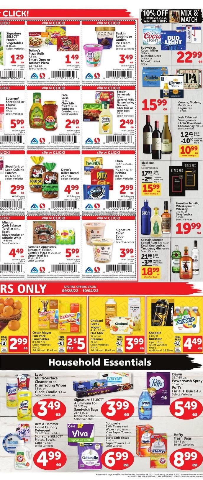 Safeway (AZ, CO, ID, MT, NE, NM) Weekly Ad Flyer Specials September 28 to October 4, 2022