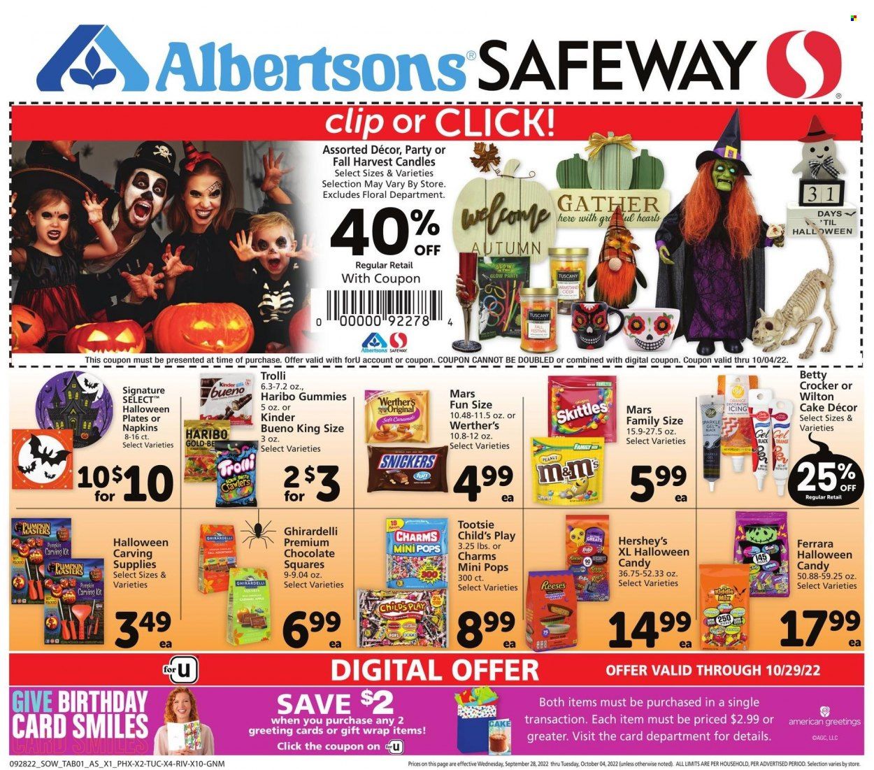 Safeway (AZ, CO, ID, MT, NE, NM) Weekly Ad Flyer Specials September 28 to October 4, 2022