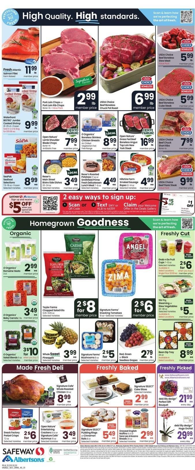 Safeway (WA) Weekly Ad Flyer Specials September 28 to October 4, 2022
