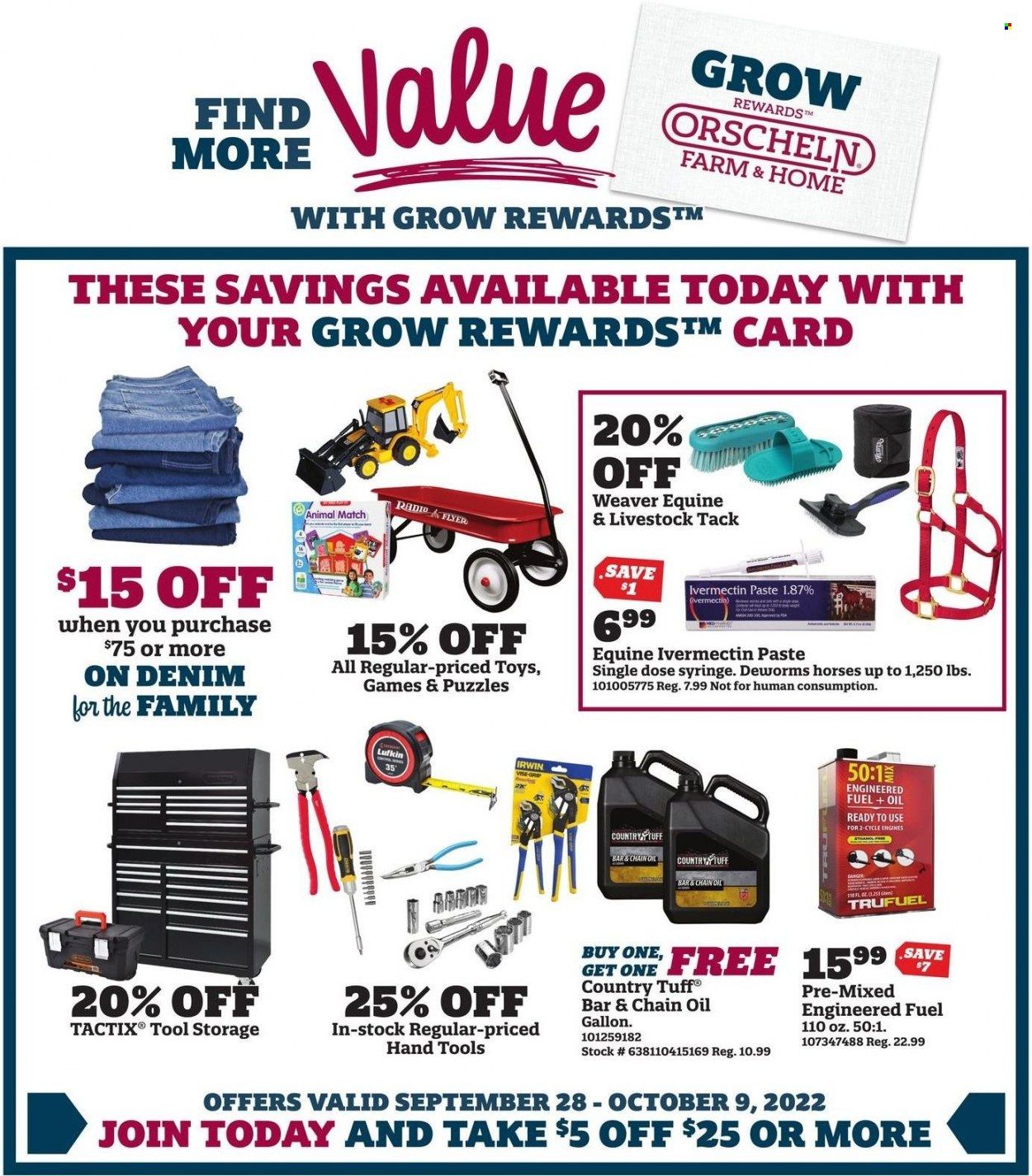 Orscheln Farm and Home (IA, IN, KS, MO, NE, OK) Weekly Ad Flyer Specials September 28 to October 9, 2022
