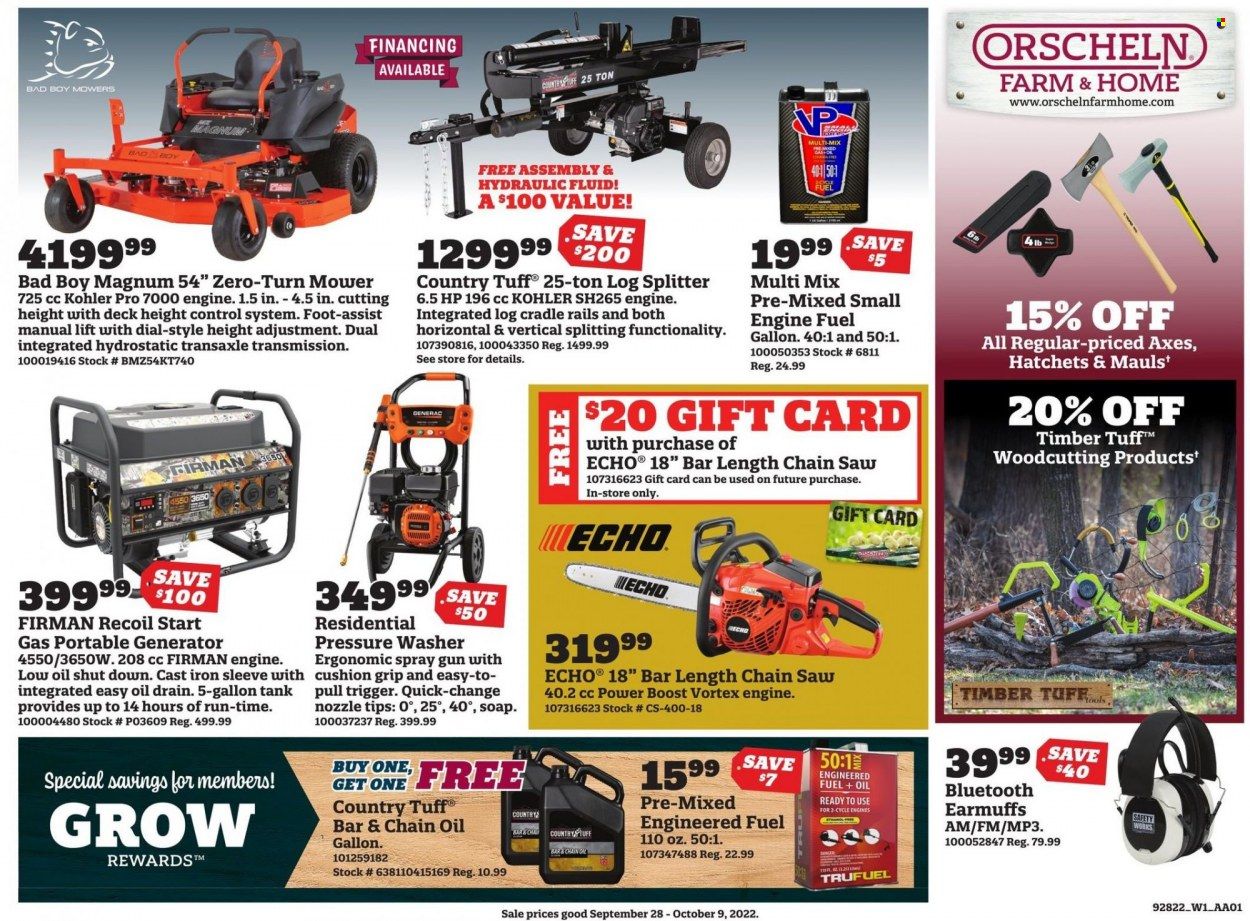 Orscheln Farm and Home (IA, IN, KS, MO, NE, OK) Weekly Ad Flyer Specials September 28 to October 9, 2022