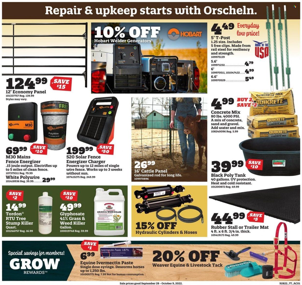 Orscheln Farm and Home (IA, IN, KS, MO, NE, OK) Weekly Ad Flyer Specials September 28 to October 9, 2022