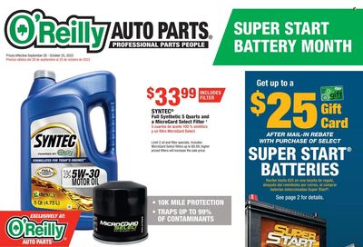 O'Reilly Auto Parts Weekly Ad Flyer Specials September 28 to October 25, 2022