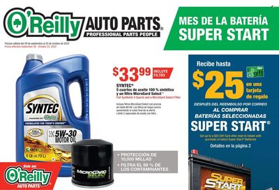 O'Reilly Auto Parts Weekly Ad Flyer Specials September 28 to October 25, 2022