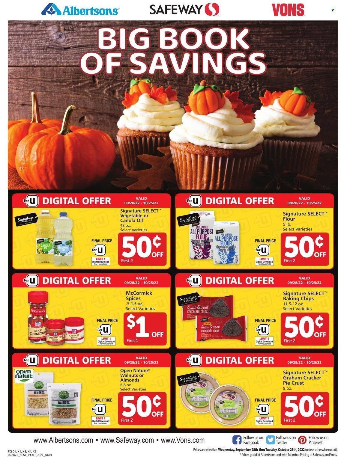 Safeway (AZ, CO, ID, MT, NE, NM) Weekly Ad Flyer Specials September 28 to October 25, 2022