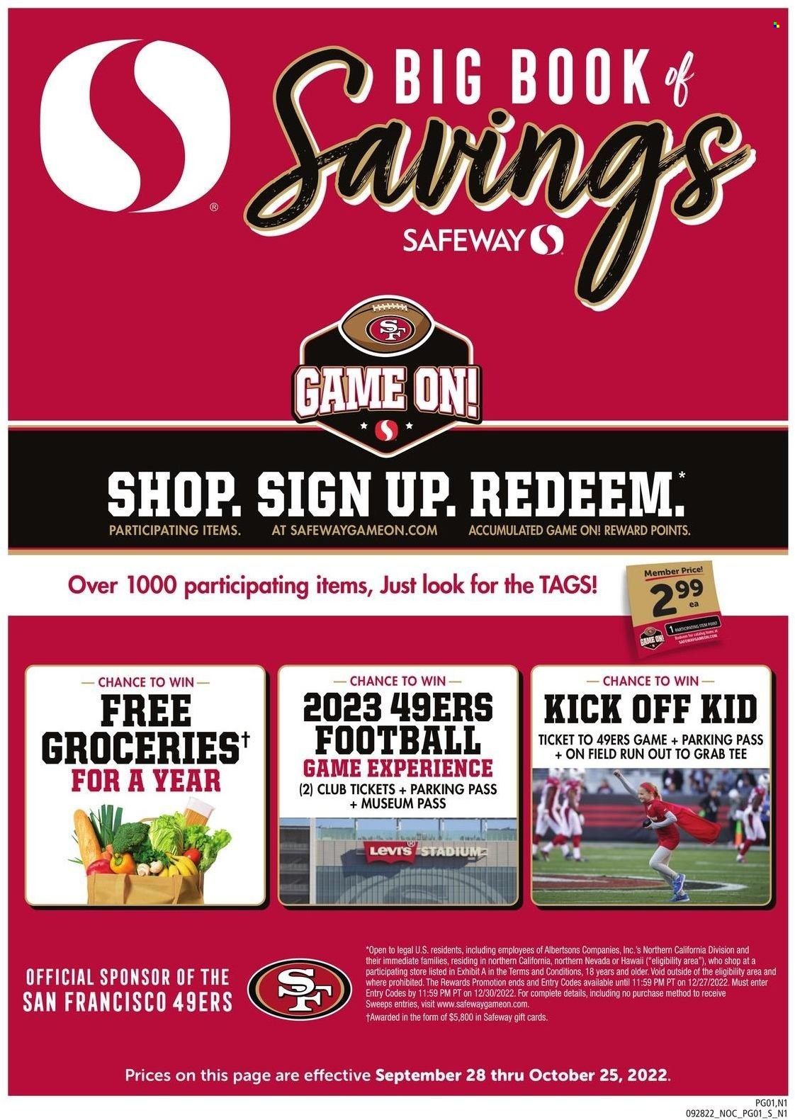 Safeway (CA, HI, OR, WA) Weekly Ad Flyer Specials September 28 to October 25, 2022