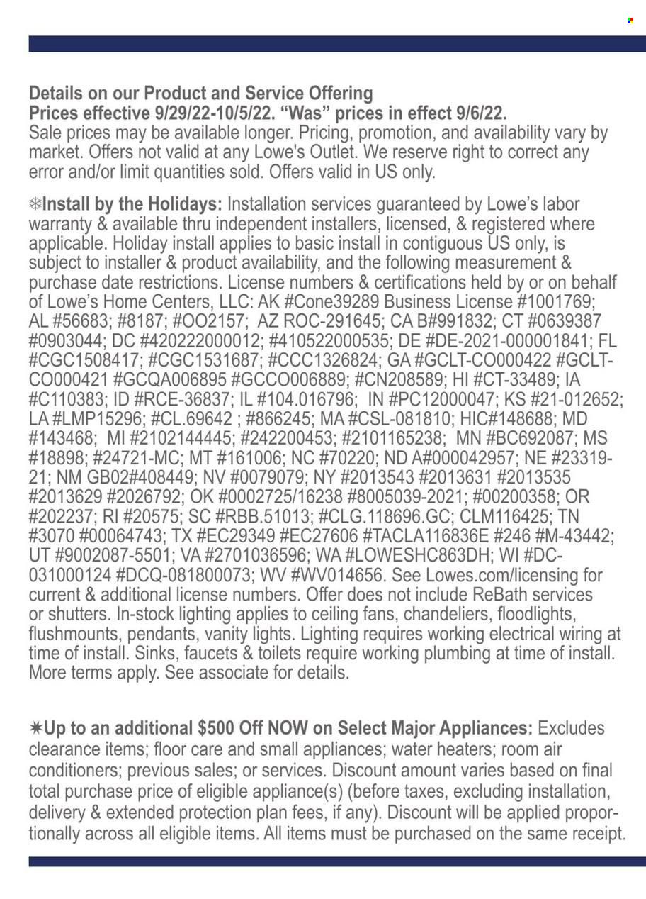 Lowe's Weekly Ad Flyer Specials September 29 to October 5, 2022