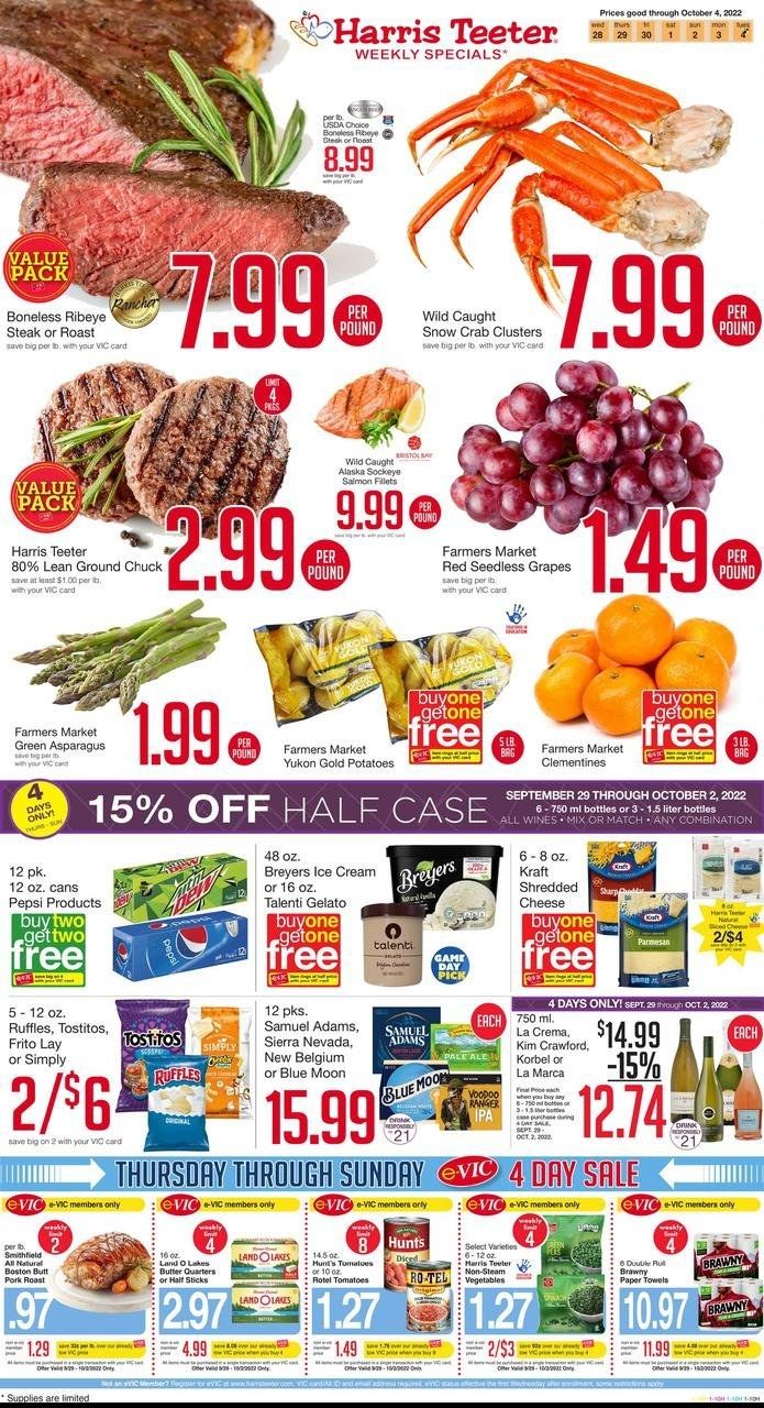 Harris Teeter Weekly Ad Flyer Specials September 28 to October 4, 2022