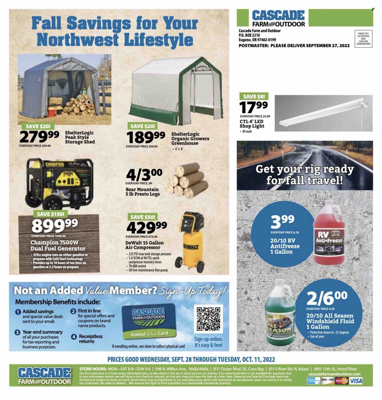 Cascade Farm And Outdoor (OR, WA) Weekly Ad Flyer Specials September 28 to October 11, 2022