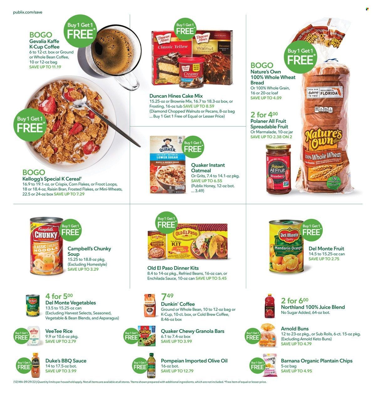 Publix (AL, FL, GA, NC, SC, TN) Weekly Ad Flyer Specials September 29 to October 5, 2022
