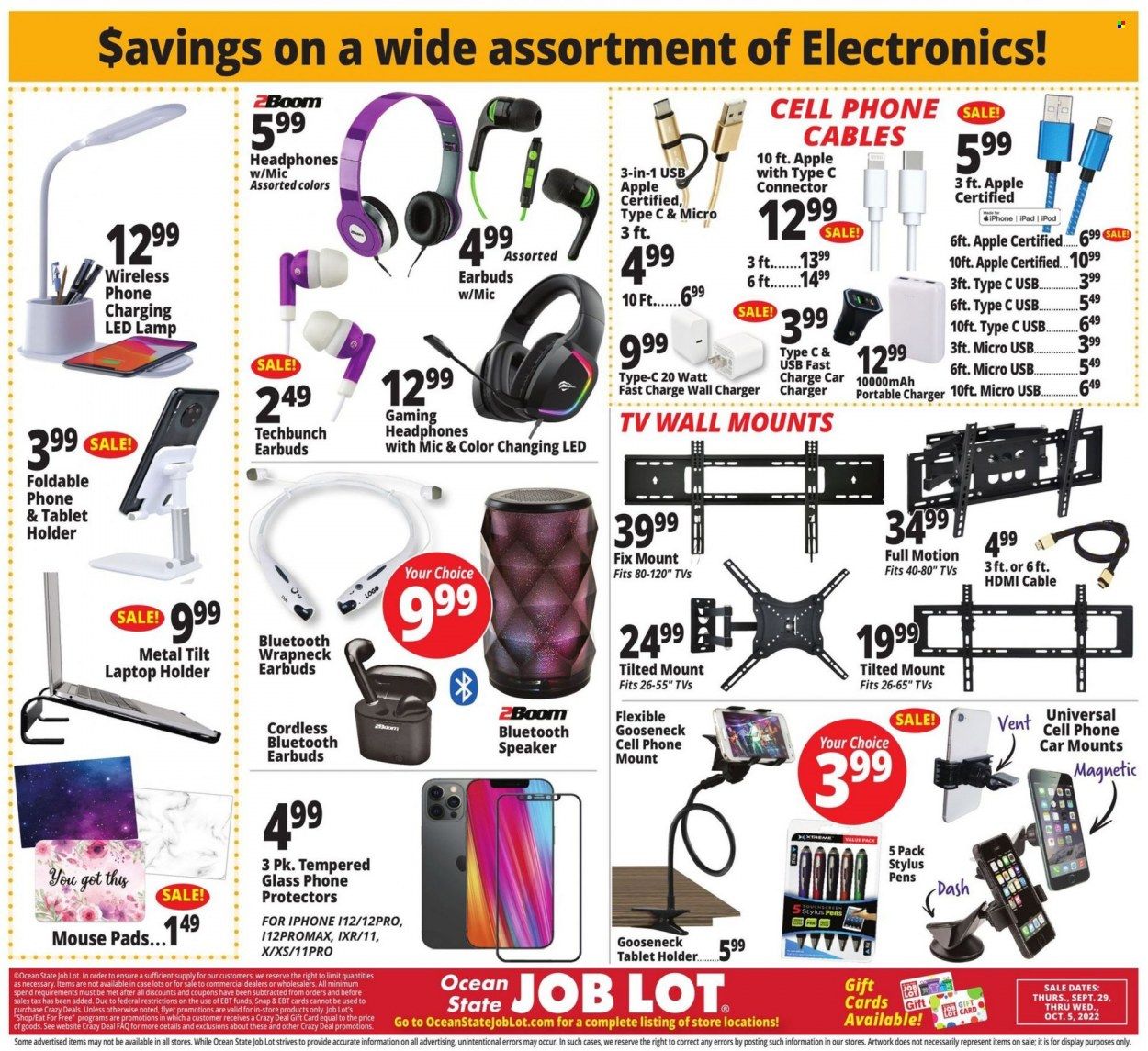Ocean State Job Lot (CT, MA, ME, NH, NJ, NY, RI, VT) Weekly Ad Flyer Specials September 29 to October 5, 2022