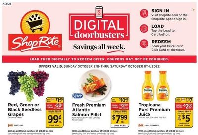ShopRite (CT, DE, MD, NJ, NY, PA) Weekly Ad Flyer Specials October 2 to October 8, 2022