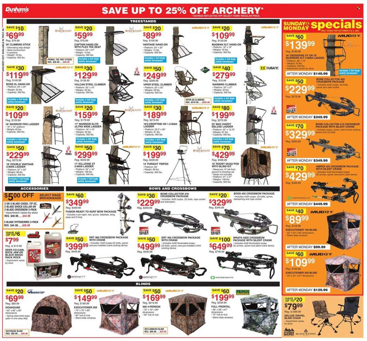 Dunham's Sports (MI, PA, WI) Weekly Ad Flyer Specials October 1 to October 6, 2022