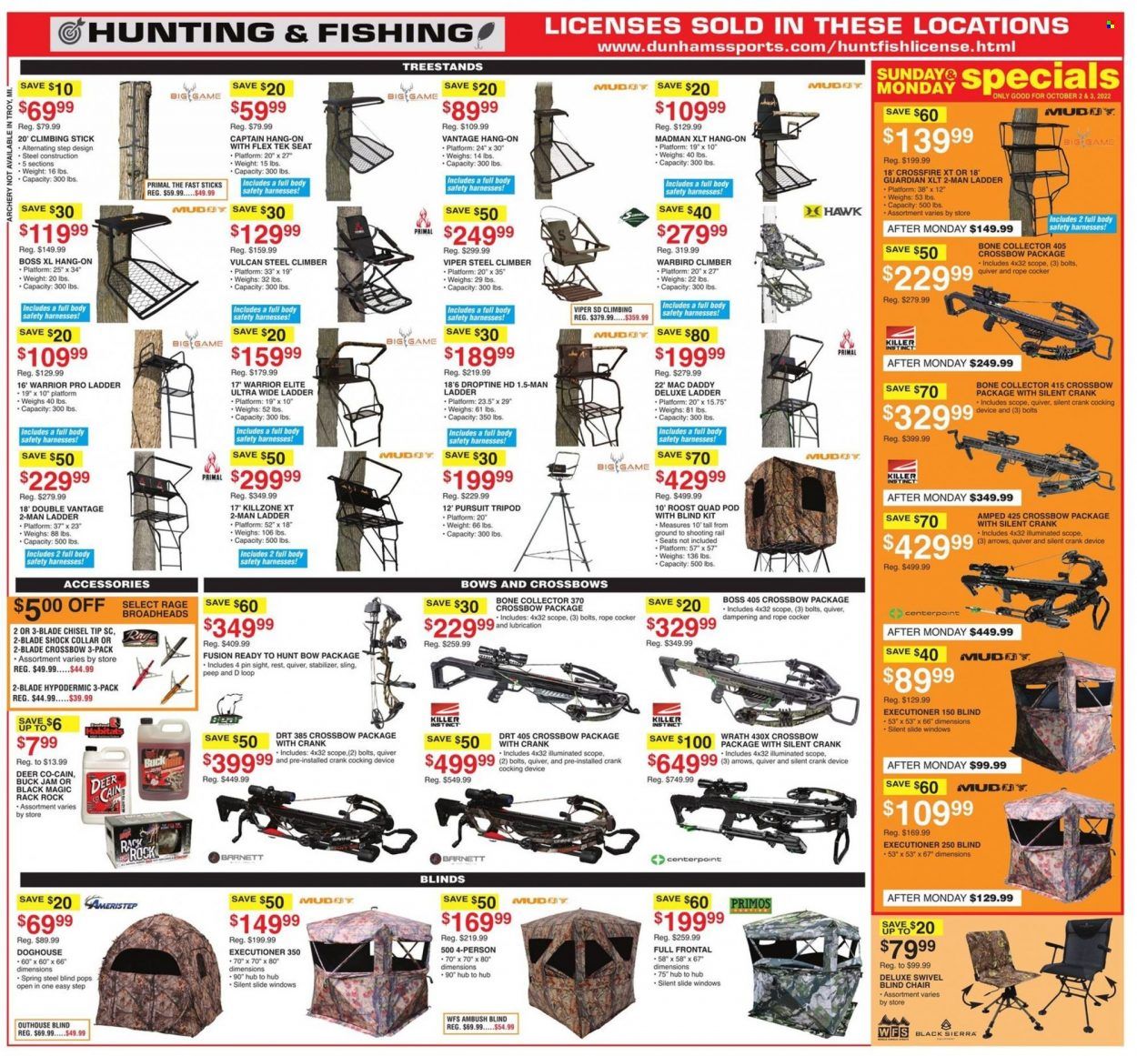 Dunham's Sports (MI) Weekly Ad Flyer Specials October 1 to October 6, 2022