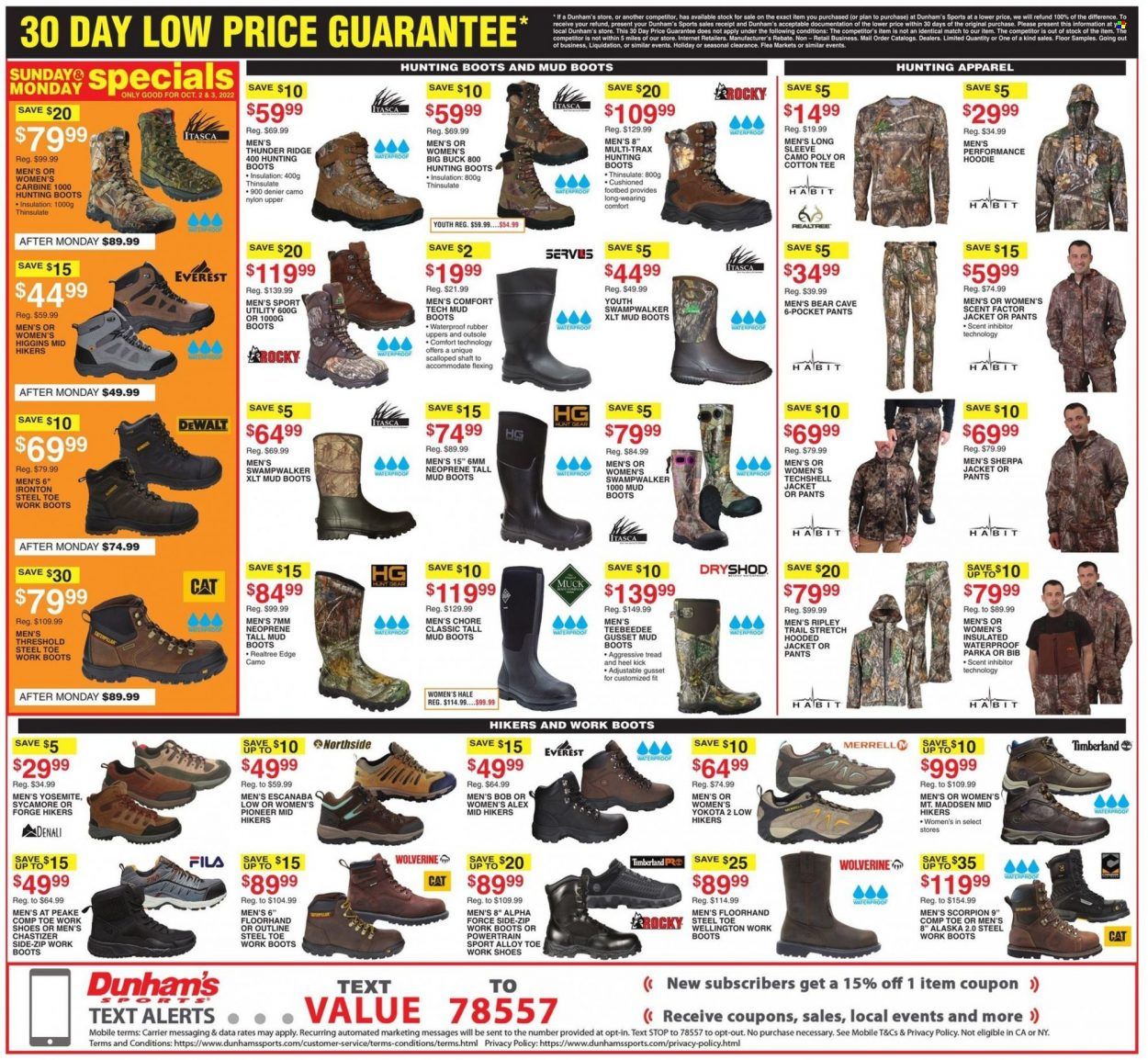 Dunham's Sports Weekly Ad Flyer Specials October 1 to October 6, 2022