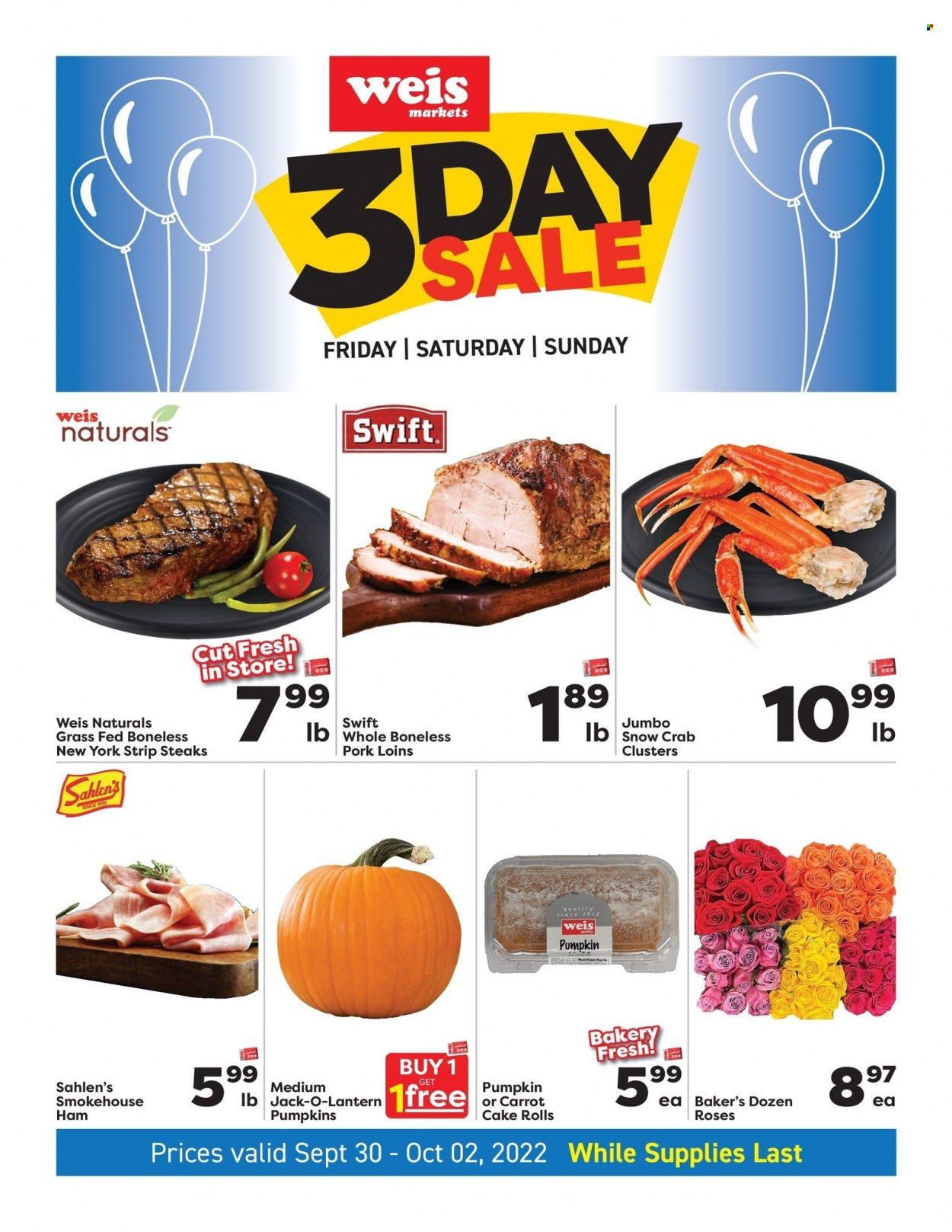Weis (MD, NY, PA) Weekly Ad Flyer Specials September 30 to October 2, 2022