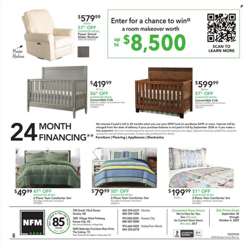 Nebraska Furniture Mart (IA, KS, NE, TX) Weekly Ad Flyer Specials September 30 to October 4, 2022