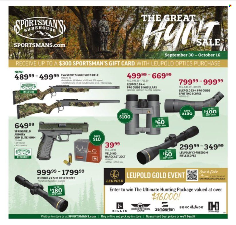 Sportsman's Warehouse Weekly Ad Flyer Specials September 30 to October 16, 2022