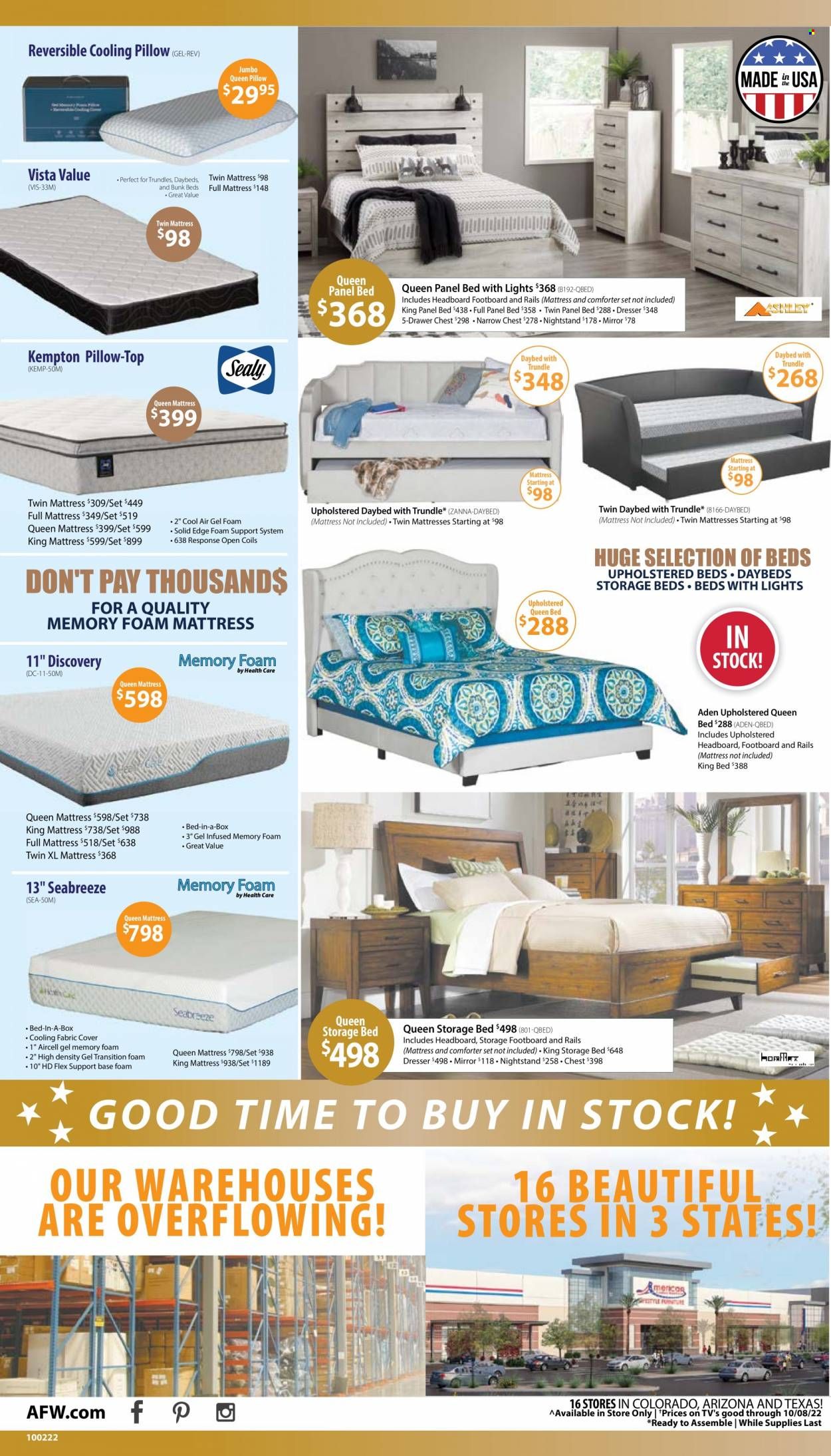 American Furniture Warehouse (AZ, CO, TX) Weekly Ad Flyer Specials October 2 to October 8, 2022