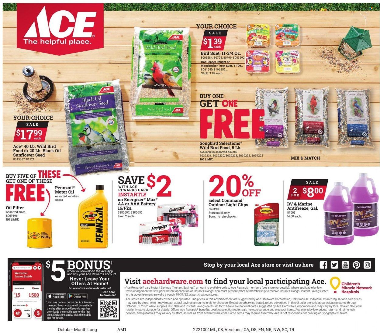 ACE Hardware Weekly Ad Flyer Specials October 1 to October 31, 2022