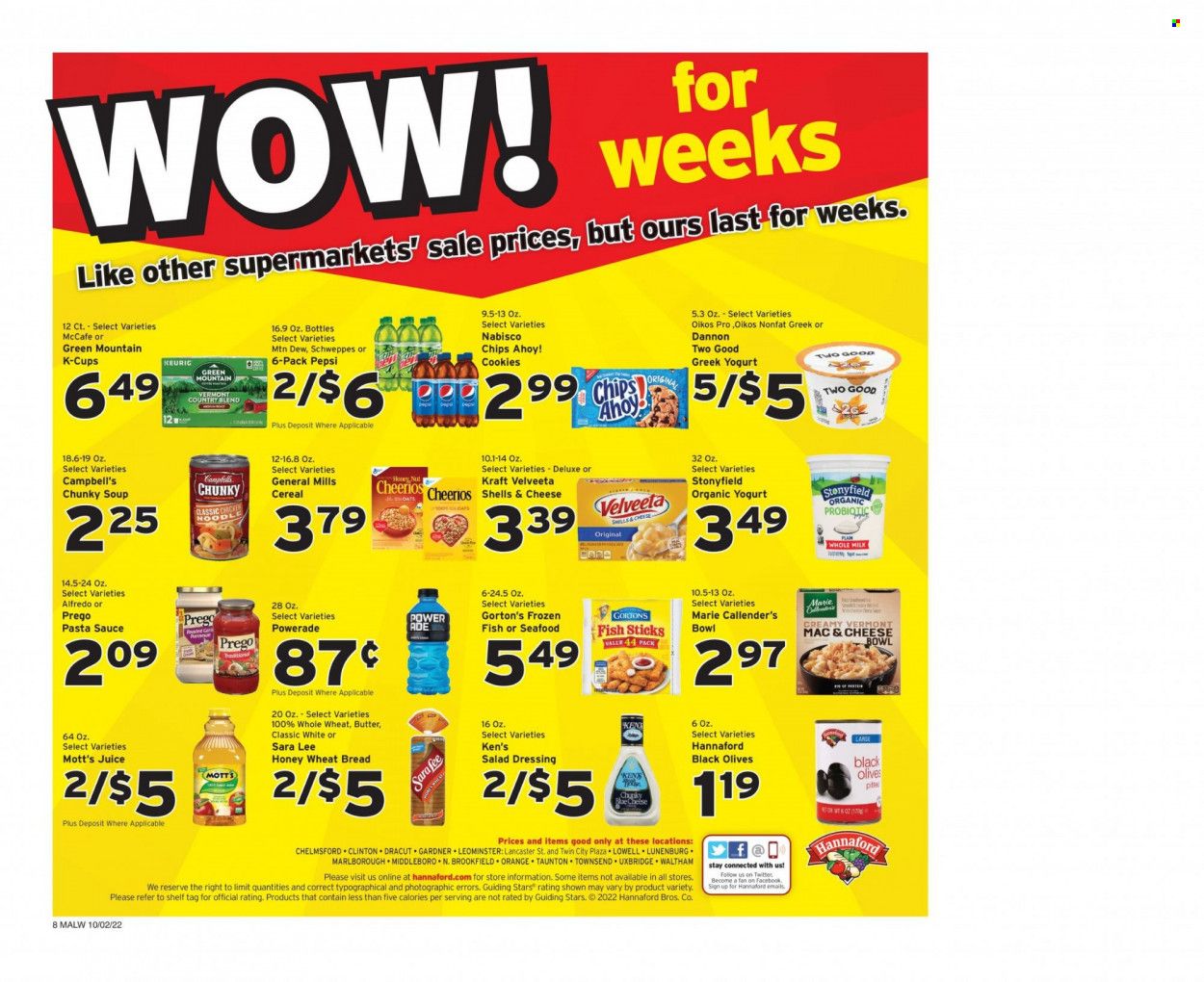 Hannaford (MA) Weekly Ad Flyer Specials October 2 to October 8, 2022