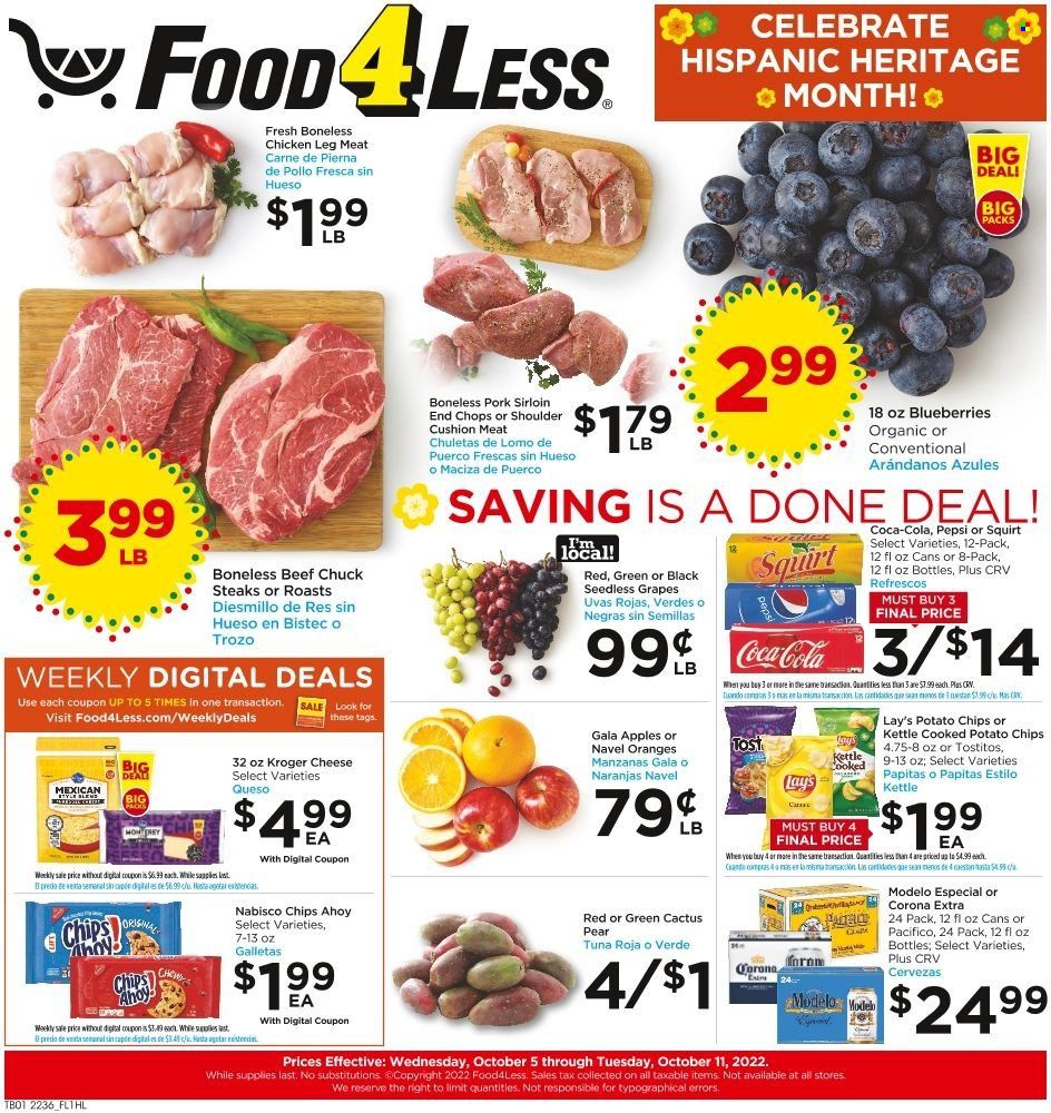 Food 4 Less (CA) Weekly Ad Flyer Specials October 5 to October 11, 2022