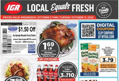 IGA (TN) Weekly Ad Flyer Specials October 5 to October 11, 2022