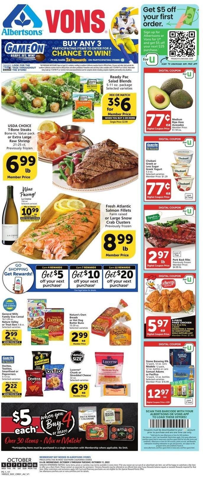 Vons (CA) Weekly Ad Flyer Specials October 5 to October 11, 2022