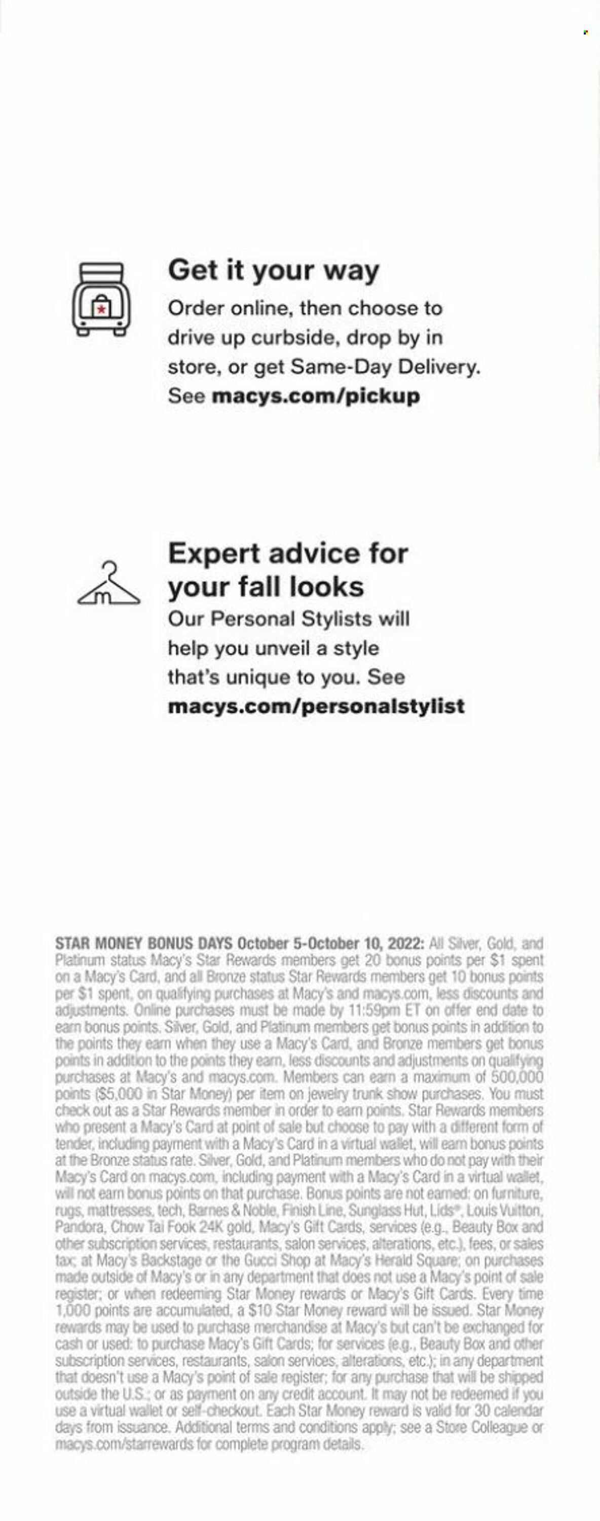 Macy's Weekly Ad Flyer Specials October 5 to October 10, 2022