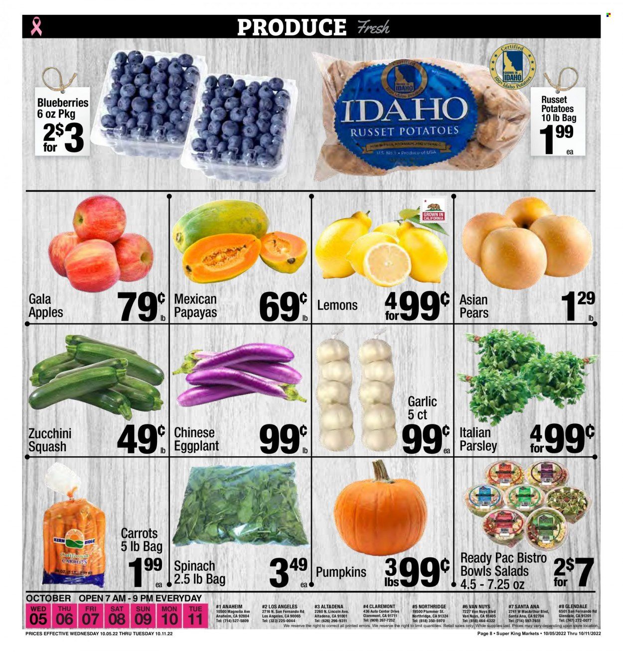 Super King Markets (CA) Weekly Ad Flyer Specials October 5 to October 11, 2022
