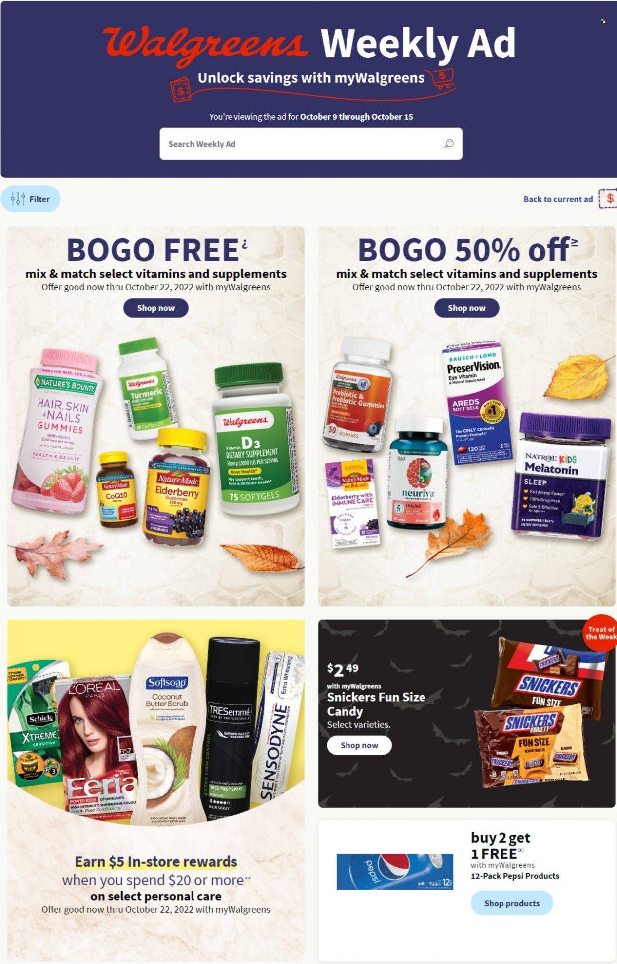Walgreens Weekly Ad Flyer Specials October 9 to October 15, 2022