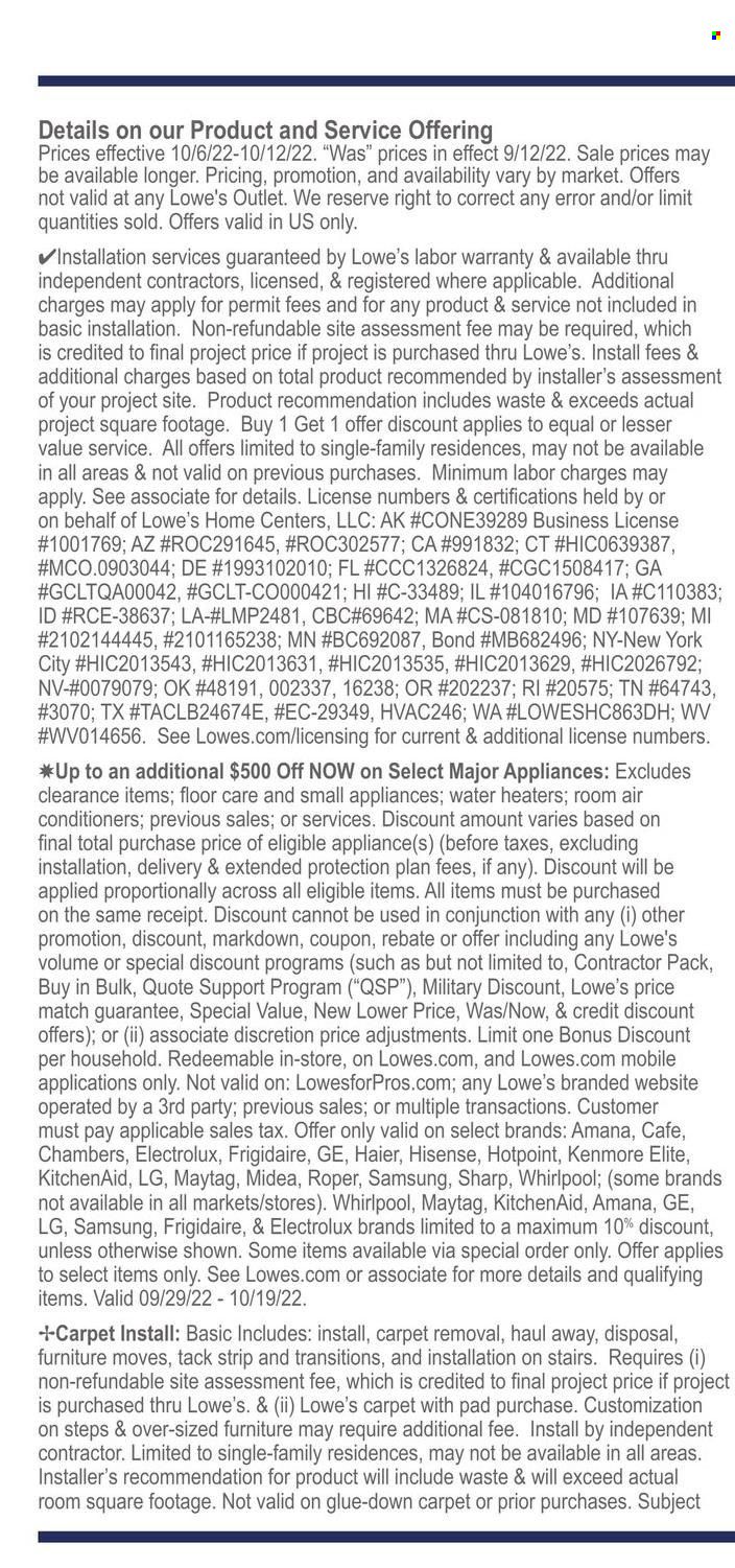 Lowe's Weekly Ad Flyer Specials October 6 to October 12, 2022