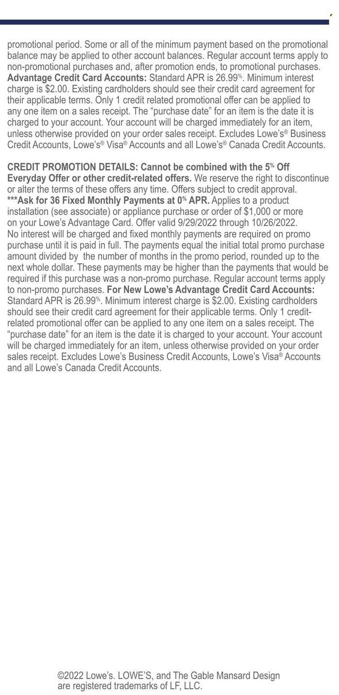 Lowe's Weekly Ad Flyer Specials October 6 to October 12, 2022