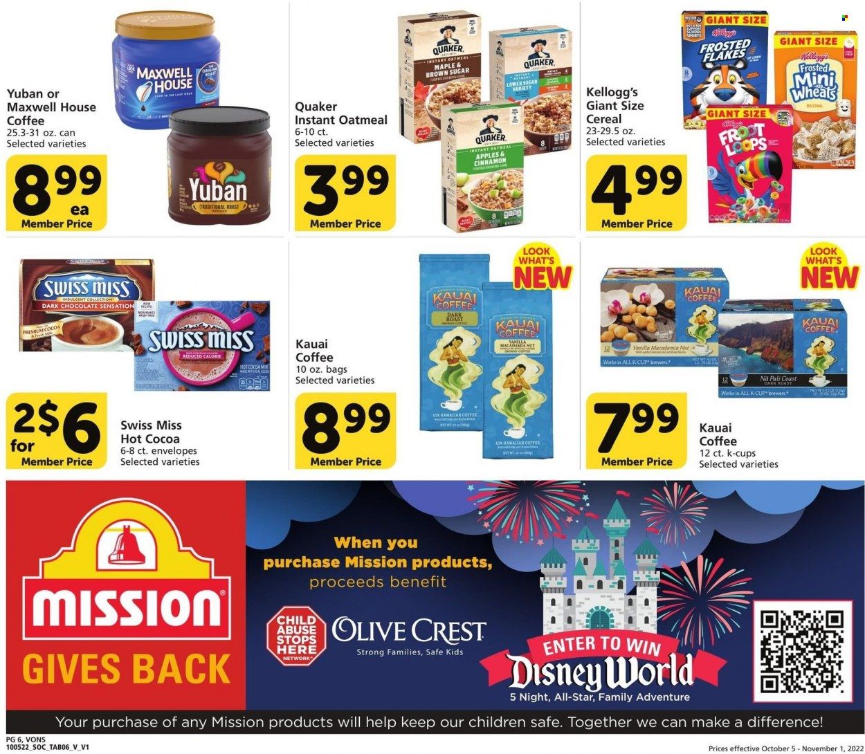 Vons (CA) Weekly Ad Flyer Specials October 5 to November 1, 2022
