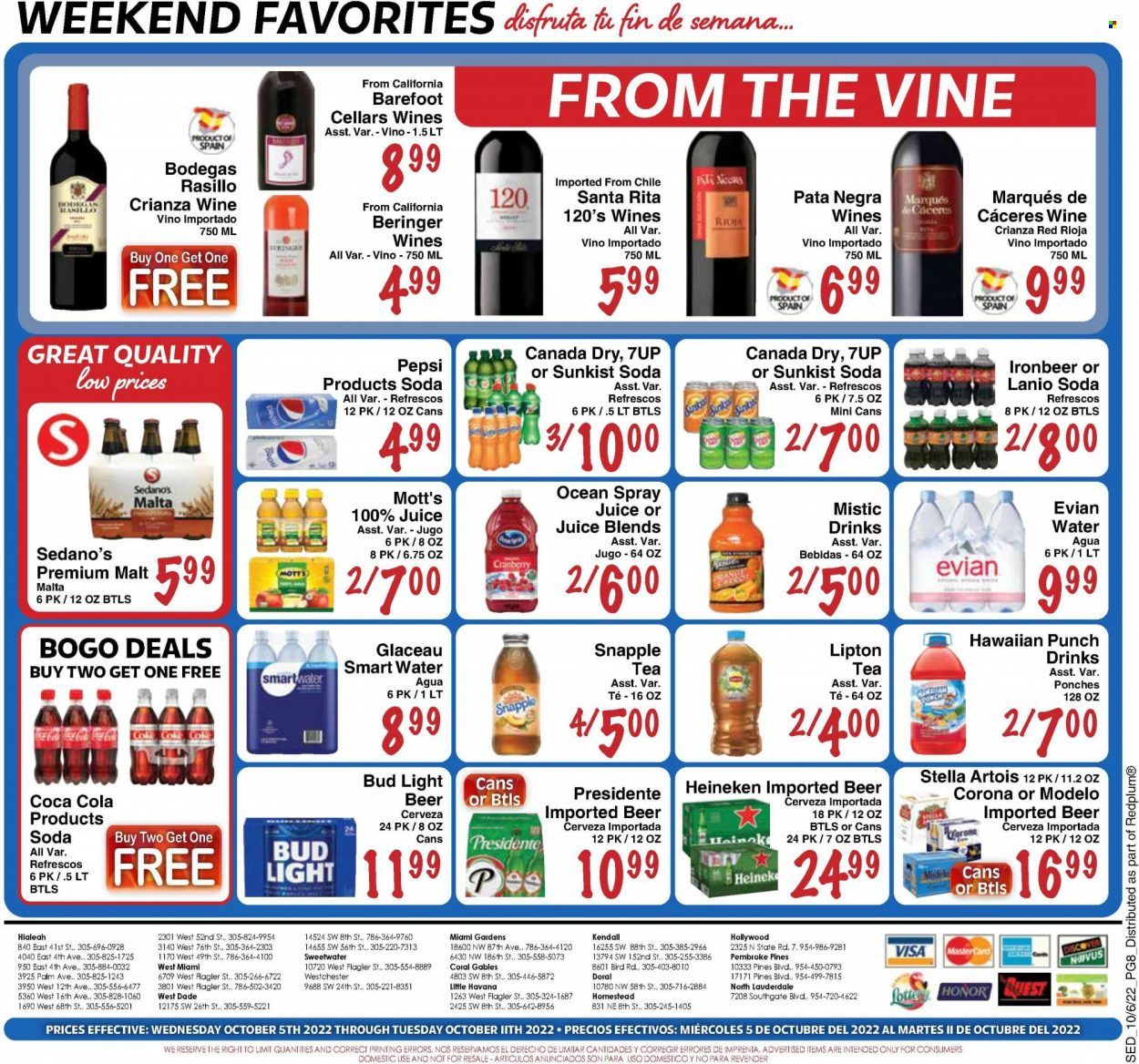 Sedano's (FL) Weekly Ad Flyer Specials October 5 to October 11, 2022