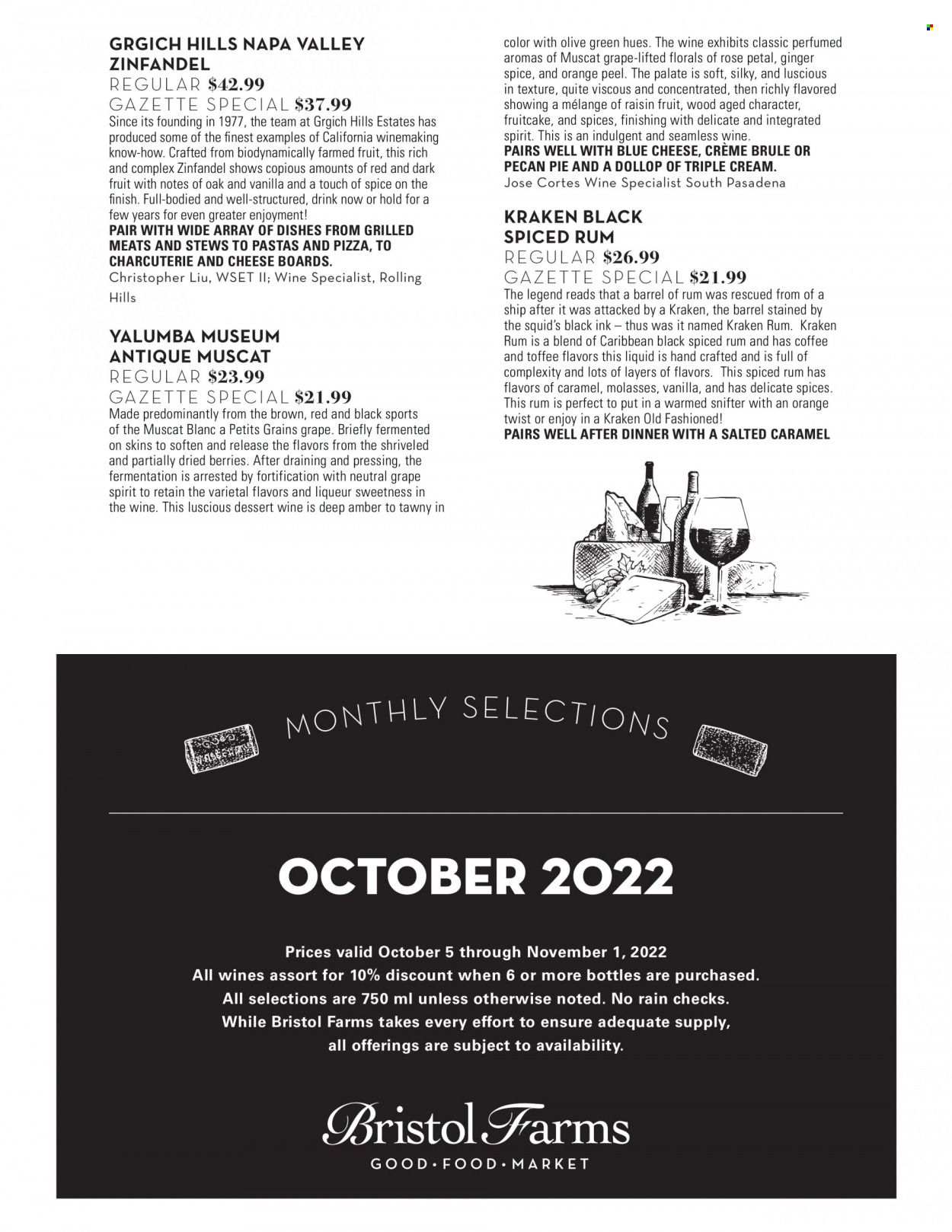 Bristol Farms (CA) Weekly Ad Flyer Specials October 5 to November 1, 2022