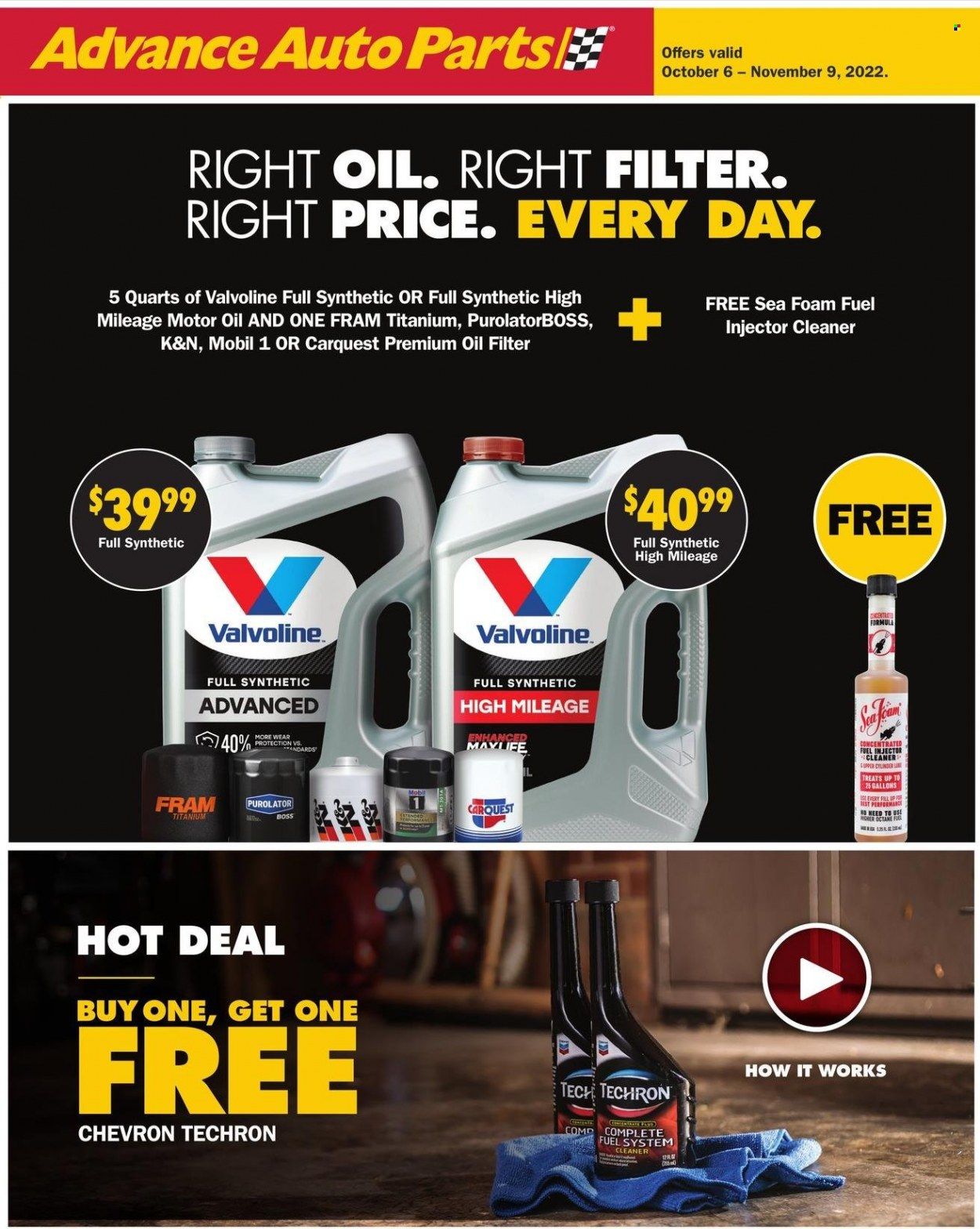 Advance Auto Parts Weekly Ad Flyer Specials October 6 to November 9, 2022