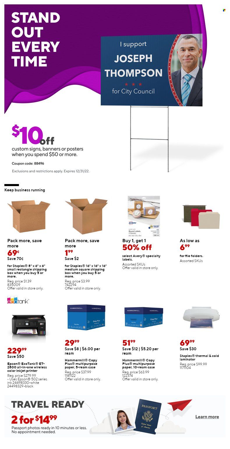 Staples Weekly Ad Flyer Specials October 9 to October 15, 2022