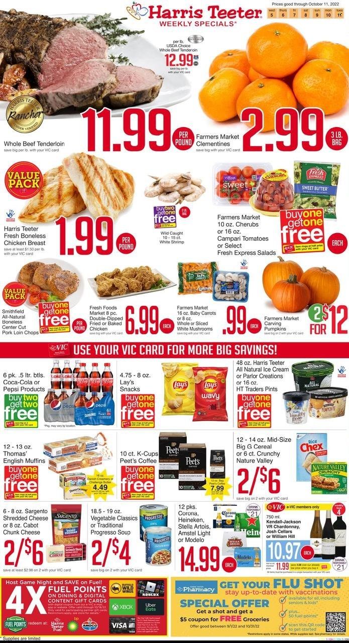Harris Teeter Weekly Ad Flyer Specials October 5 to October 11, 2022
