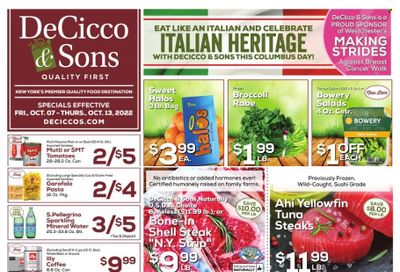 DeCicco & Sons (NY) Weekly Ad Flyer Specials October 7 to October 13, 2022