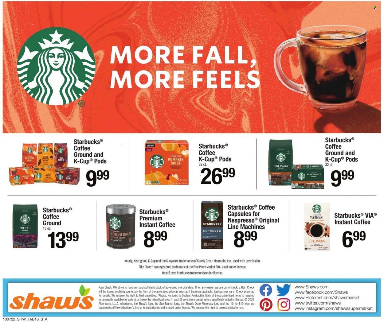 Shaw’s (MA, ME, NH, RI, VT) Weekly Ad Flyer Specials October 7 to November 3, 2022