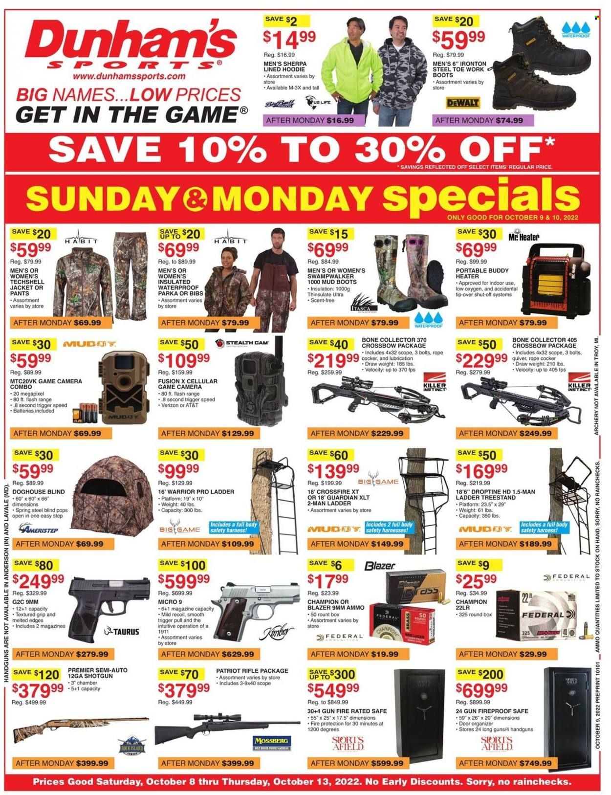Dunham's Sports (MI) Weekly Ad Flyer Specials October 8 to October 13, 2022