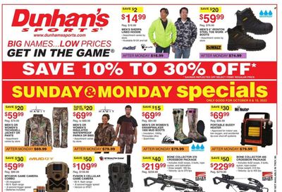 Dunham's Sports (MI) Weekly Ad Flyer Specials October 8 to October 13, 2022