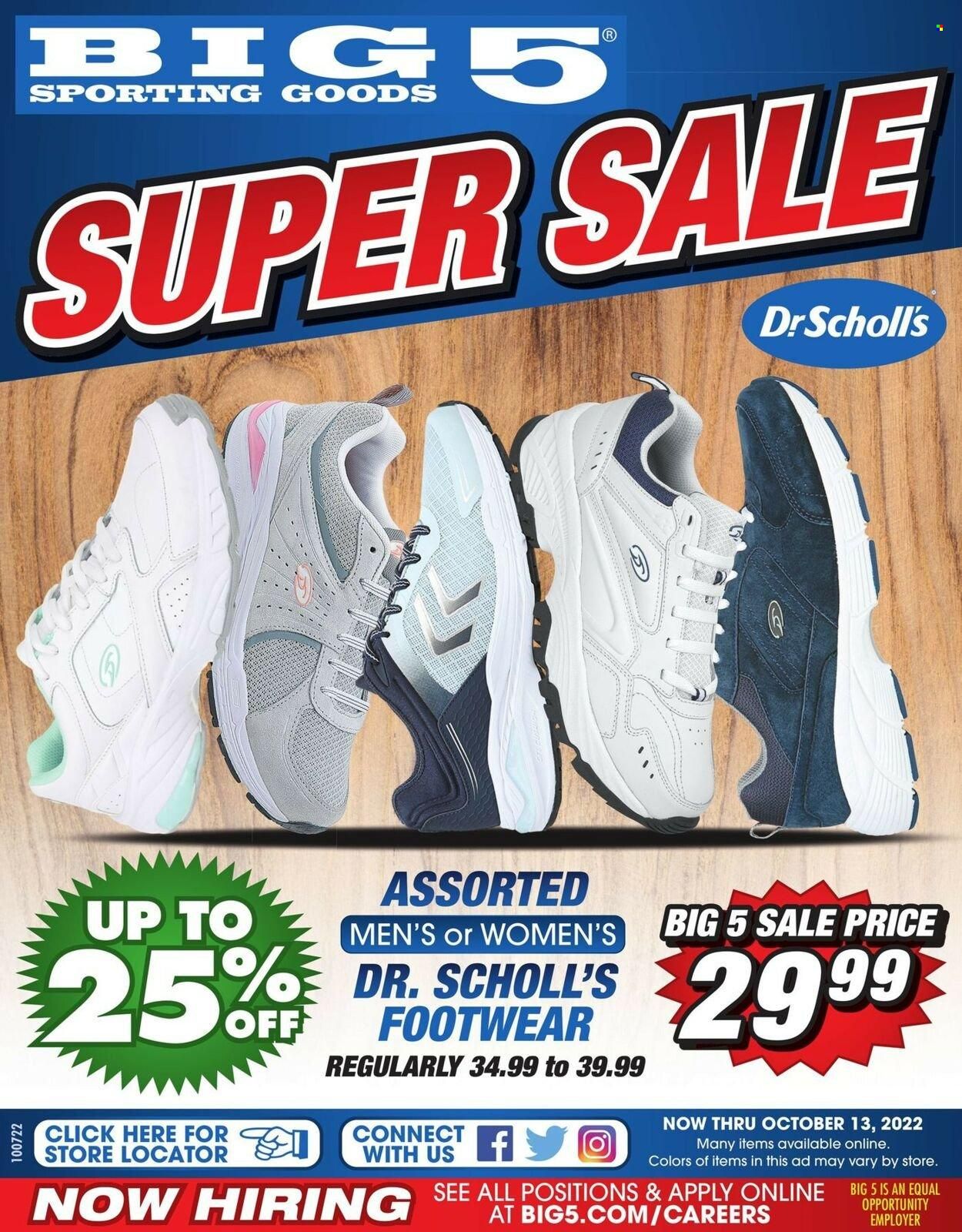 Big 5 (AZ, CA, CO, ID, NM, OR, UT, WA) Weekly Ad Flyer Specials October 7 to October 13, 2022